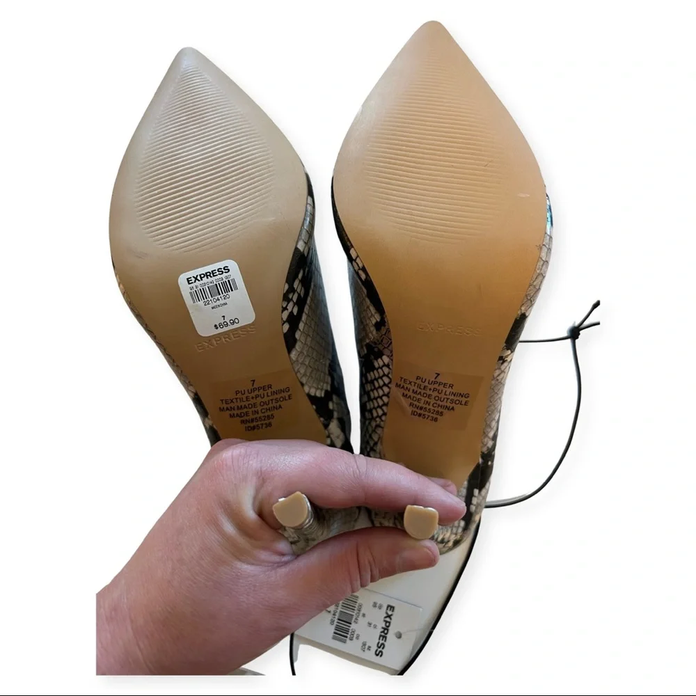 NWT Express Python Mule Heels - Picture 3 of 7
